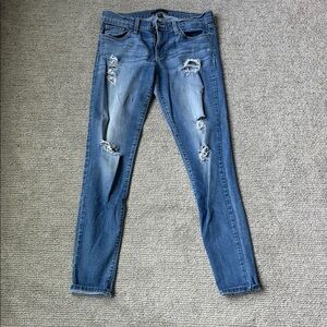 Women's Distressed Blue Jeans